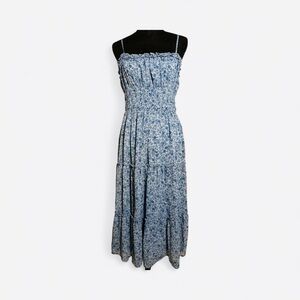 Floral Blue Spaghetti Strap Dress